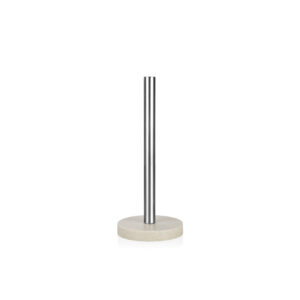 PORTARROLLO, INOX CON BASE DE RESINA BEIGE, Ø 13,5 x 33 cm