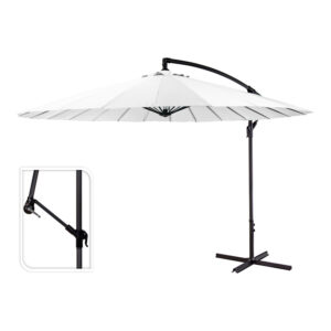 PARASOL EXCÉNTRICO ALTURA MAXIMA 3m Ø300cm COLOR: BLANCO