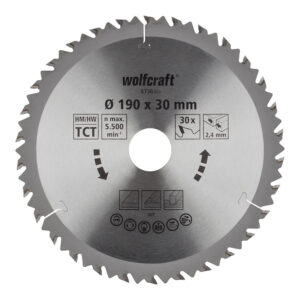 DISCO DE SIERRA CIRCULAR CT, 30 DIENTES Ø190mm 6736000 WOLFCRAFT
