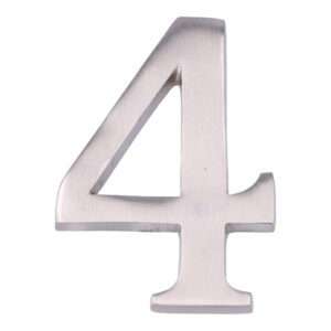 NÚMERO 4 NIQUEL MATE 10cm FIJACIÓN INVISIBLE