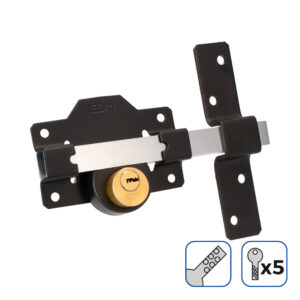 CERROJO DE SEGURIDAD CON 5 LLAVES DE SEGURIDAD, NEGRO