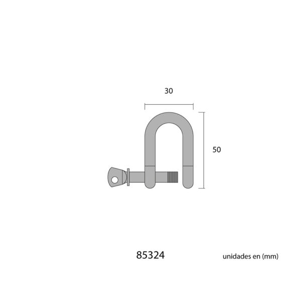GRILLETE ACERO INOXIDABLE AISI316 8 mm - Imagen 2