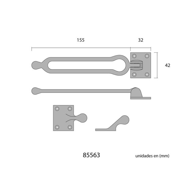 RETENEDOR PUERTA LATÓN NÍQUEL MATE - Imagen 2