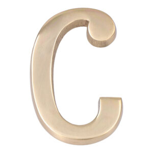 LETRA C LATÓN PULIDO 10cm  FIJACIÓN INVISIBLE EDM