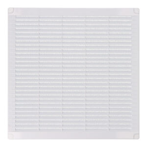 REJILLA VENTILACIÓN CUADRADA CON TAPONES Y MOSQUITERA 300x300x7mm ABS BLANCA