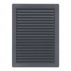 REJILLA VENTILACÍÓN RECTANGULAR EMPOTRABLE CON MOSQUITERA ABS 135x205mm GRIS