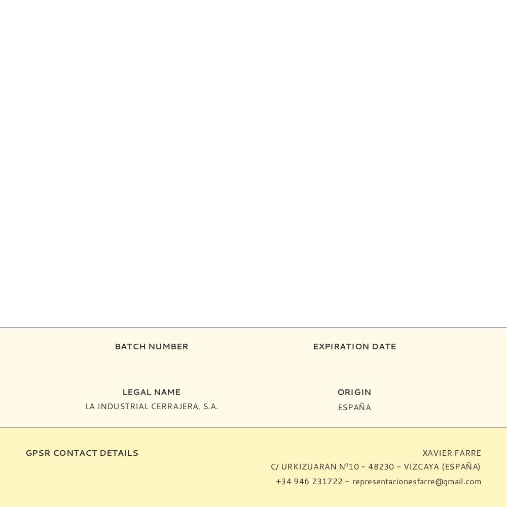 CERRADURA SOBREPONER CON CILINDRO 5124A ENTRADA 80mm. MANO IZQUIERDA 95124AHE08I LINCE - Imagen 2