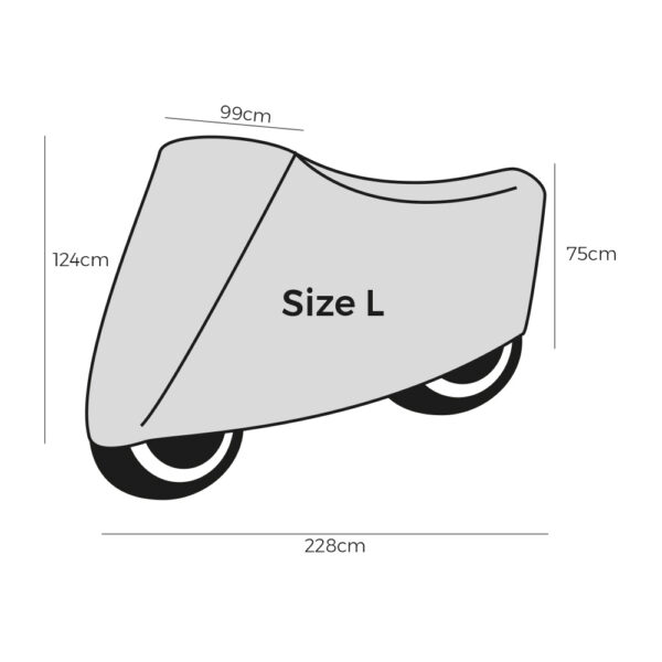 FUNDA PARA PROTEGER MOTOS TALLA L 228x124cm - Imagen 2
