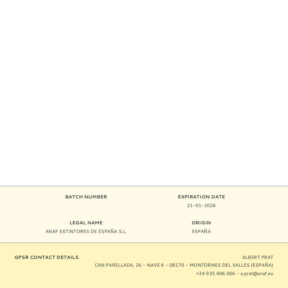 AEROSOL APAGAFUEGOS ESPUMA 600ml  ANAF GROUP - Imagen 2