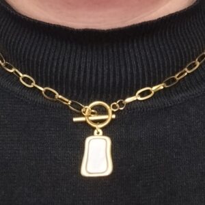 Collar tono vintage oro, acero