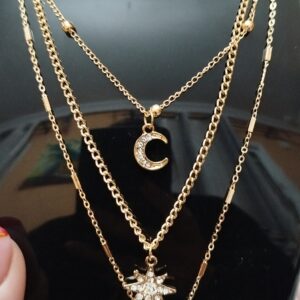 Collar luna y estrella acero