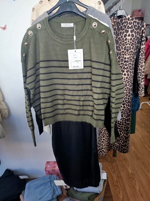 Conjunto marinero vestido más jersey - Imagen 3