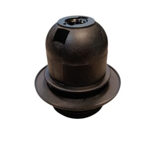 [LIQUIDACIÓN] portalampara termoplastico e27 negro+arandela