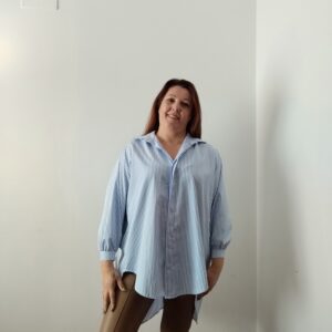 camisa curvy de rallas. 3 colores
