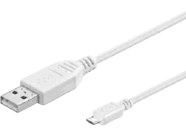 cable usb macho microusbb macho 1,8 m BLANCO