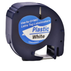 [LIQUIDACIÓN] Cinta dymo 12mmx4mt negro blanco perla letra