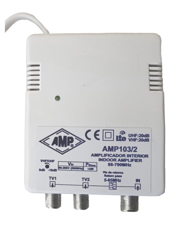 Amplificador interior TDT 1E/2S c/retorno