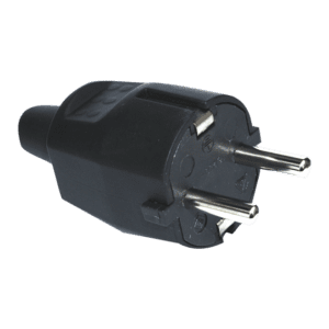 [LIQUIDACIÓN] Clavija Shuko macho negra aerea cahucho 4,8mm