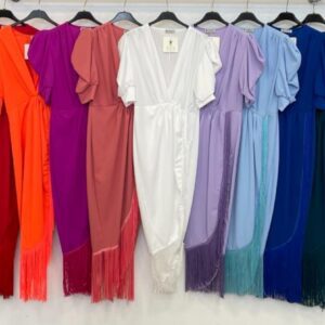 Vestido chiclana con flecos 3 colores