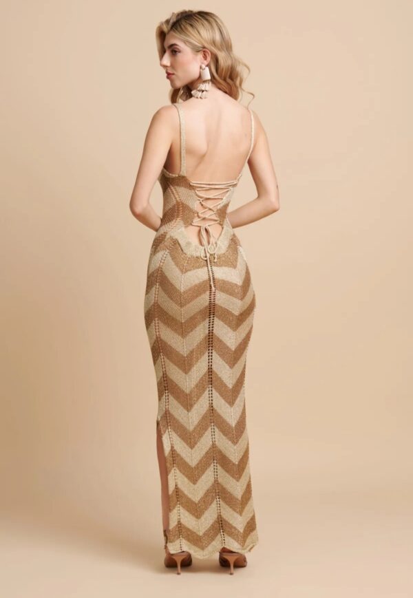Vestido oro de punto - Imagen 2