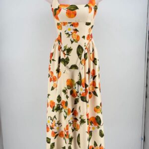 Vestido naranja largo
