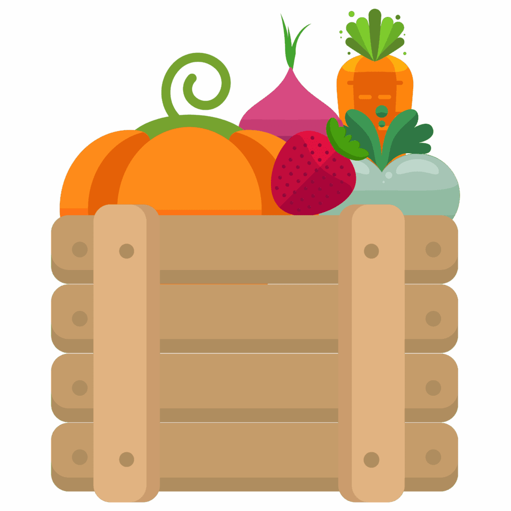 cajón de frutas y verduras