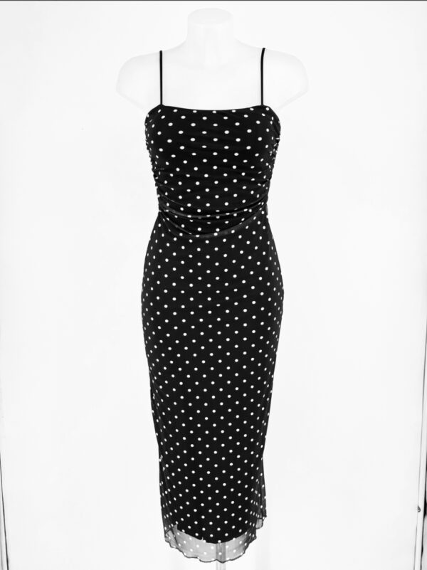 Vestido lunares en tul y forro varios colores