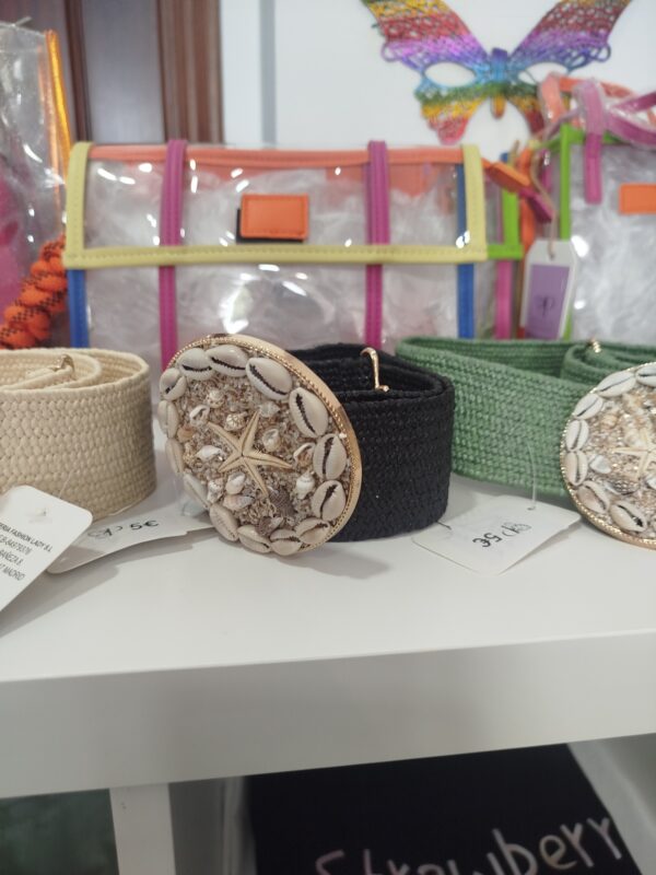 Cinturones elásticas adaptables con decoración en piedras de playa. - Imagen 4