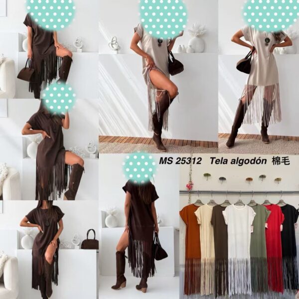Vestido flecos