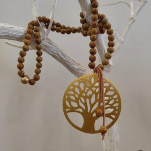 Árbol de la vida con Rodonita piedra natural de color madera. Lee en imágenes sus propiedades.