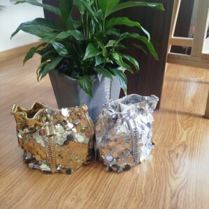 Bolso bombonera plata/oro