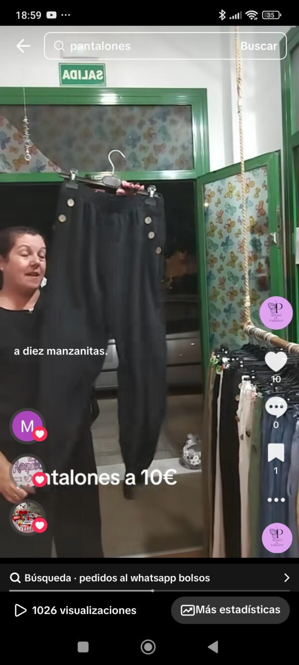 Pantalón fino con botones - Imagen 2