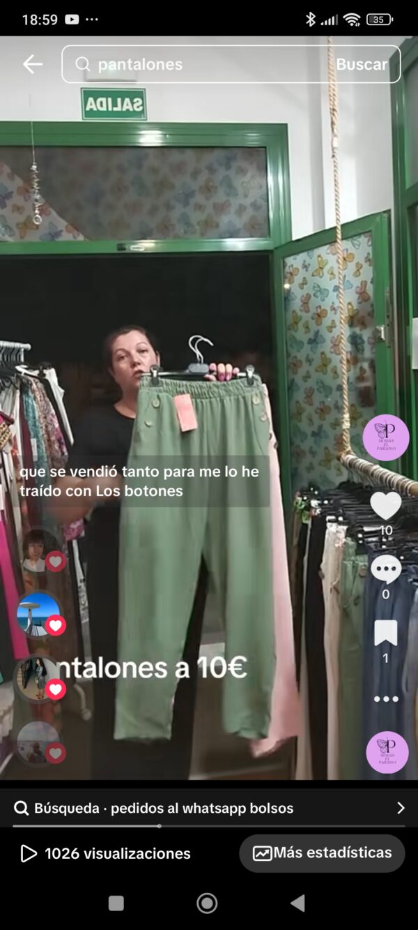 Pantalón fino con botones - Imagen 4