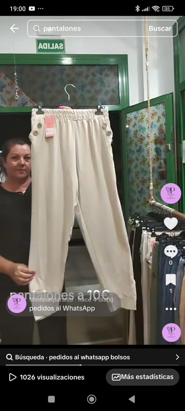 Pantalón fino con botones - Imagen 3