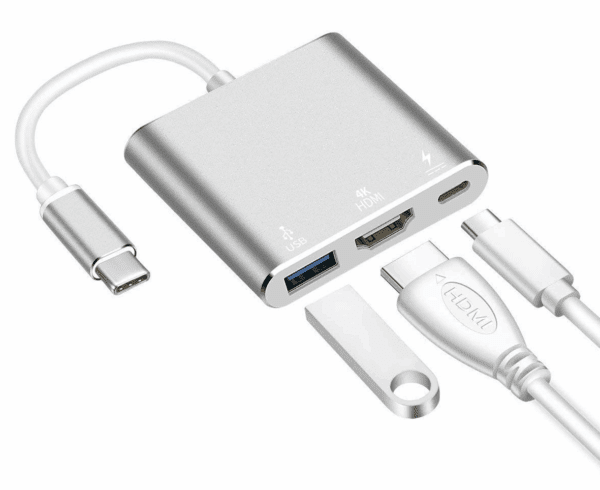 Adaptador USB C 3.0 a HDMI, 4K, 3 en 1