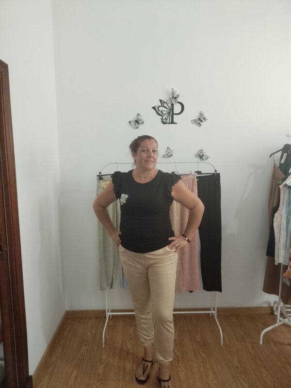Pantalon con cinturilla elastica en tobillo